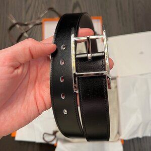 Hermes Quentin reversible belt, noir/chocolat, Ref Size: 090